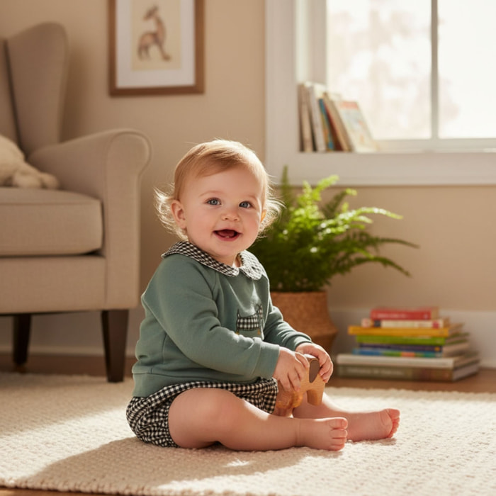 Conjunto Ranita Niño Felpa Floresta