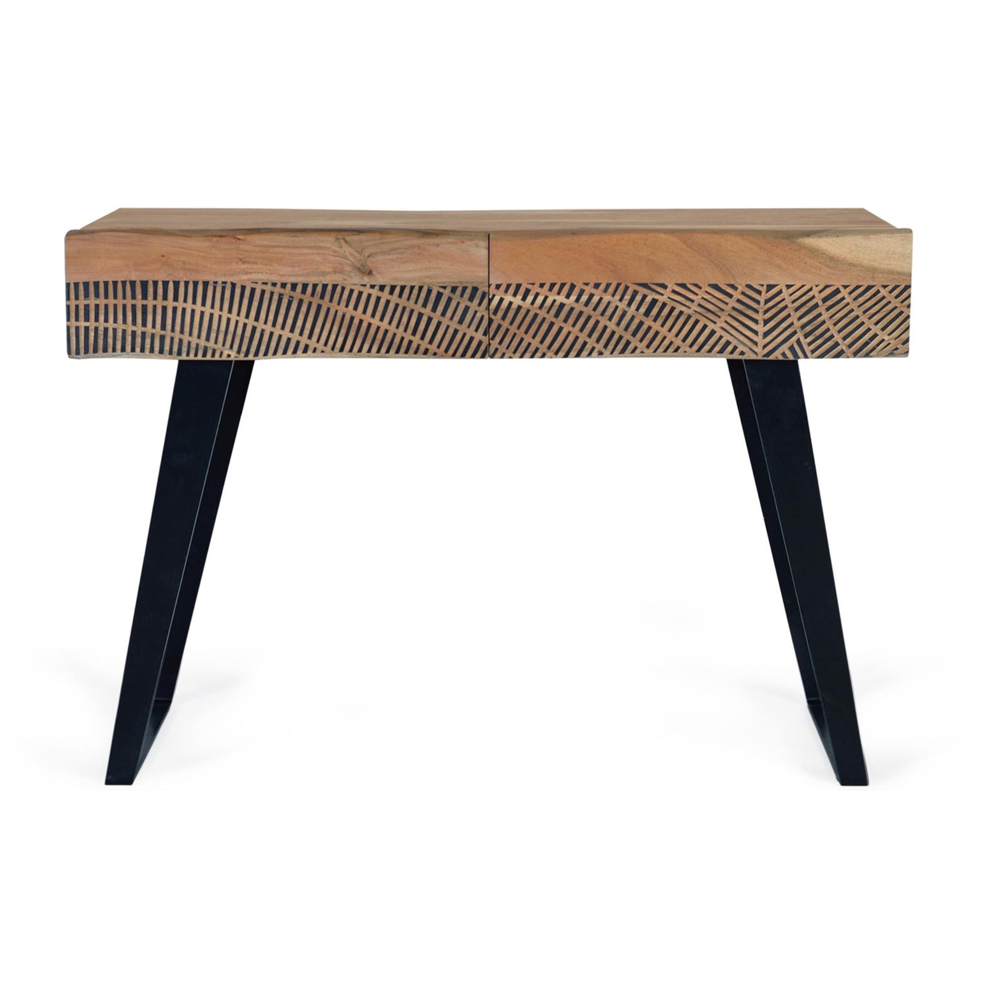 Consola de Madera de Acacia 110 Cm Estilo Rústico Moderno