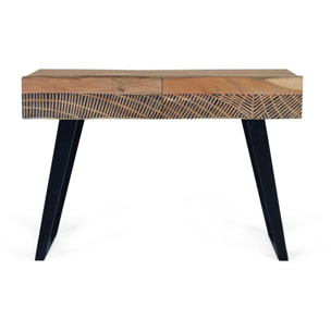 Consola de Madera de Acacia 110 Cm Estilo Rústico Moderno