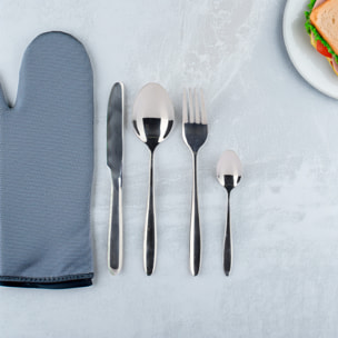 juego de 24 cubiertos de acero inoxidable con revestimiento plata