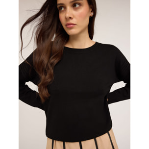 Motivi - Jersey holgado de viscosa - Negro