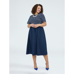 Fiorella Rubino - Vestito ibrido linea ad A - Blu