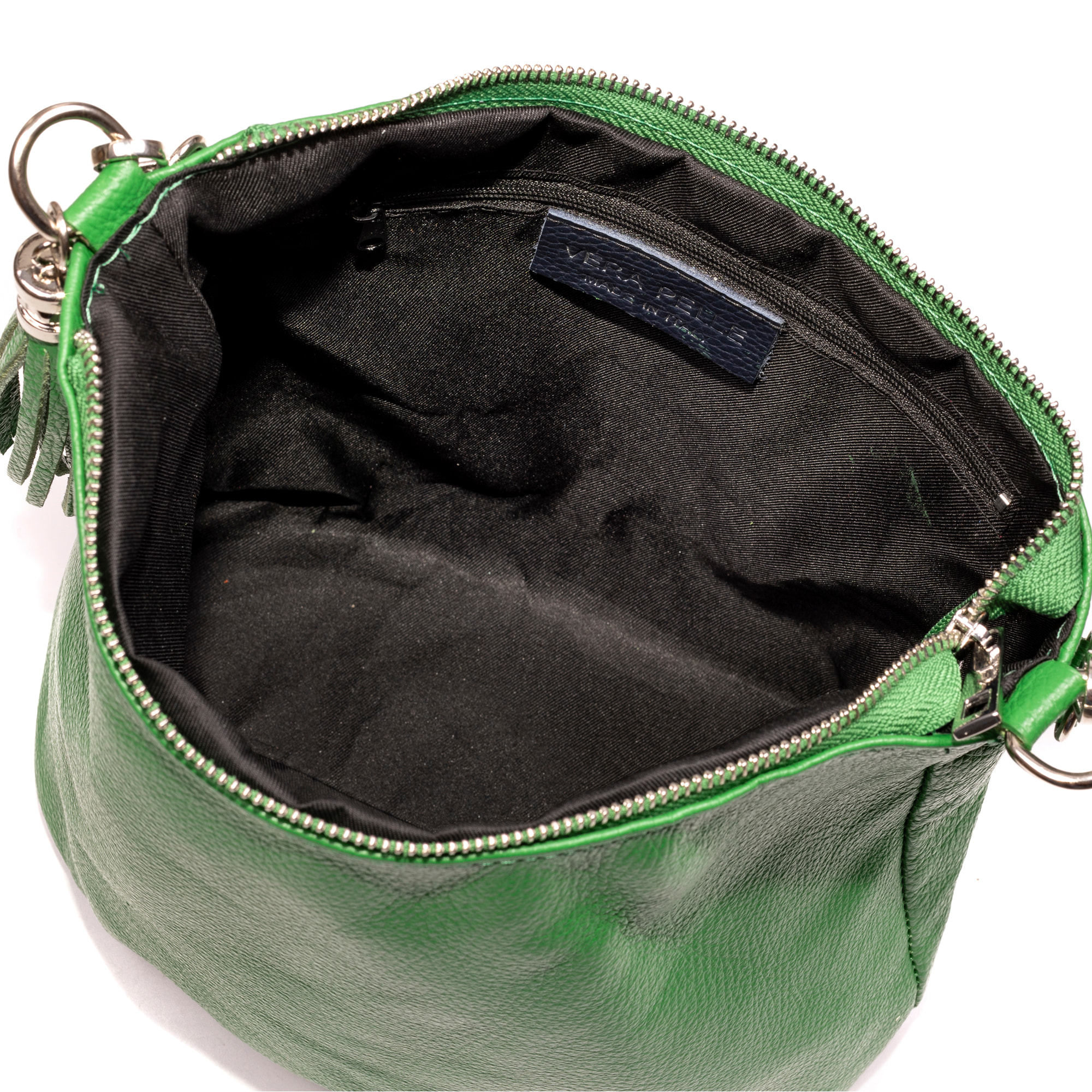 Assolo bolso de hombro, de piel auténtica acabado dollaro.