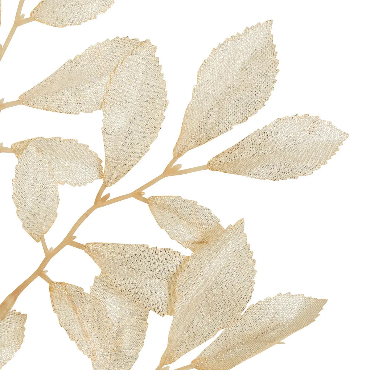Branche feuille métal beige 75cm
