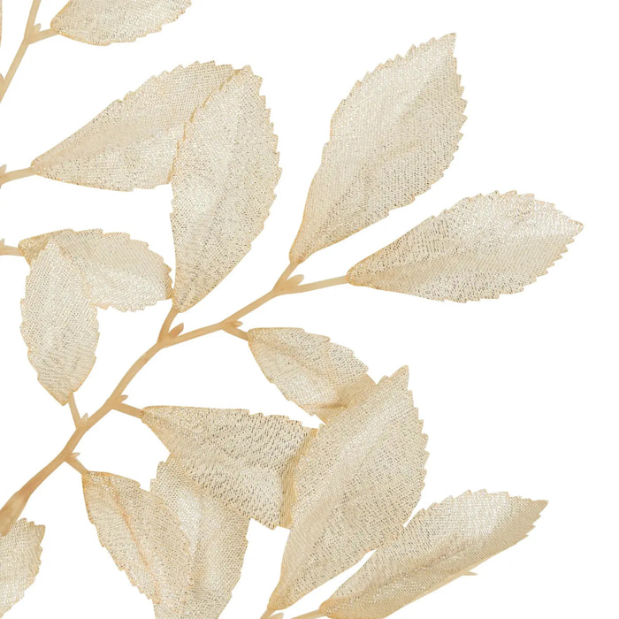 Branche feuille métal beige 75cm
