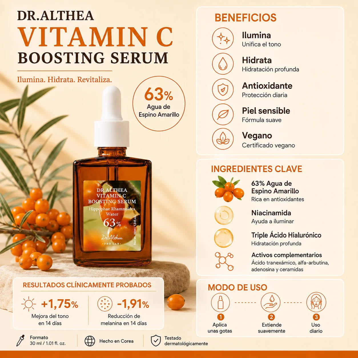 Sérum facial Vitamin C Boosting Serum Dr. Althea 30 ml