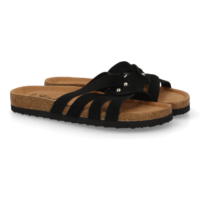 Sandalia plana mujer cómoda, diseño de tiras