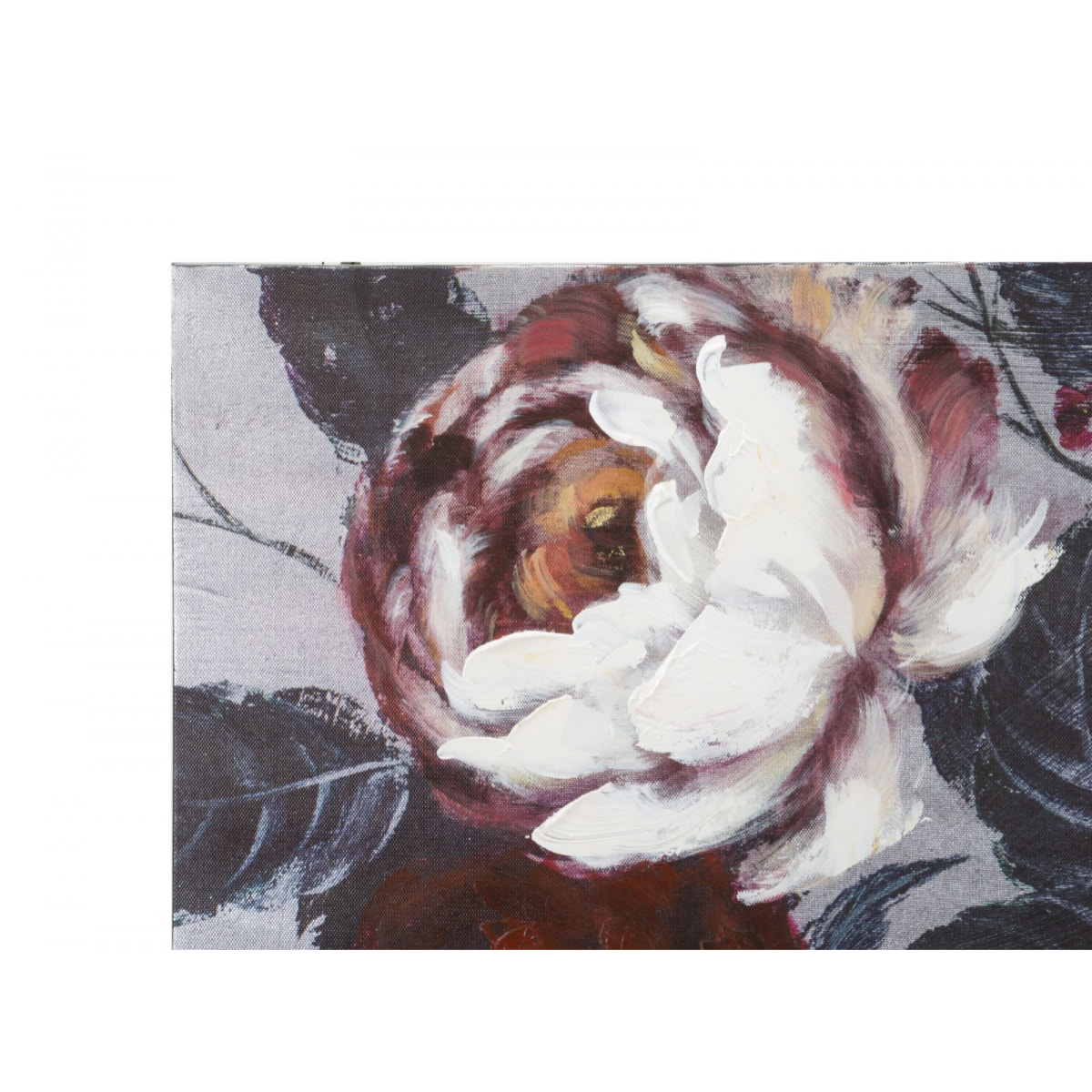 DIPINTO SU TELA WHITE/RED FLOWER DARKBACK CM 
120X3,7X60