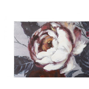 DIPINTO SU TELA WHITE/RED FLOWER DARKBACK CM 
120X3,7X60