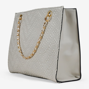 Bolso de hombro piedra con asas de cadena