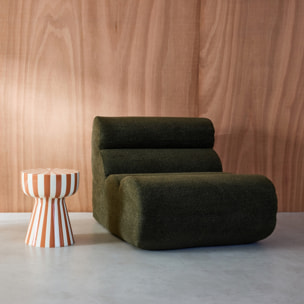 Table d'appoint, bout de canapé, table de chevet, acier émaillé rayures bicolores Ø34 x H41cm ZIGGY
