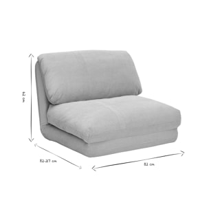 Chauffeuse 1 place convertible en tissu velours côtelé rose SPENCER