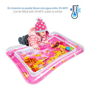 DAM Colchoneta hinchable infantil diseño fondo marino rosa. 70x50cm. 70x50x9 Cm. Color: Rosa