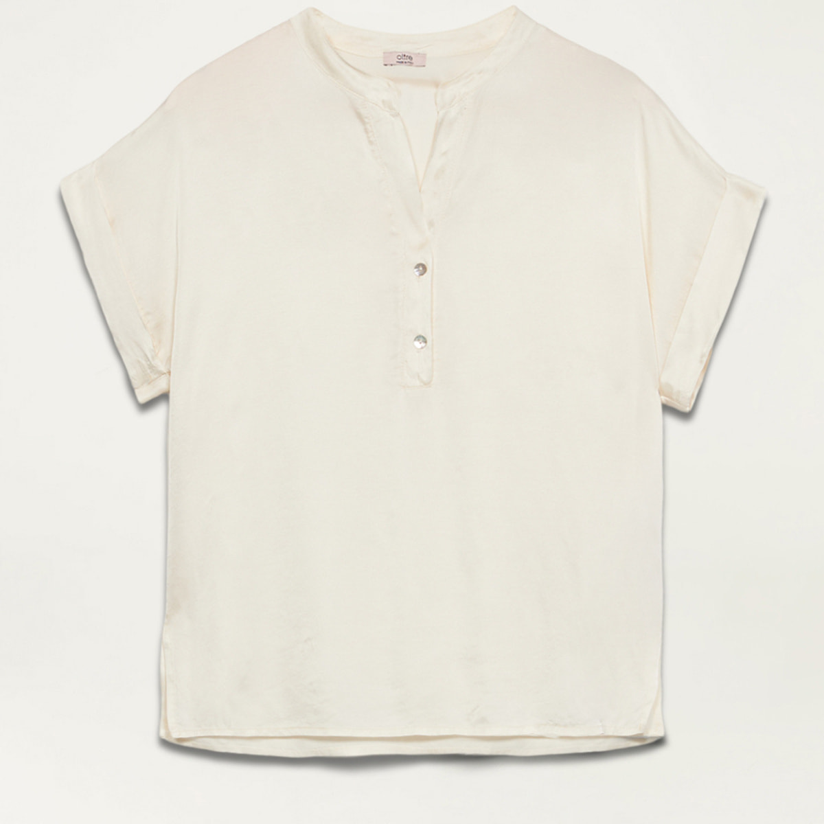 Oltre - Blusa en raso de viscosa - Blanco