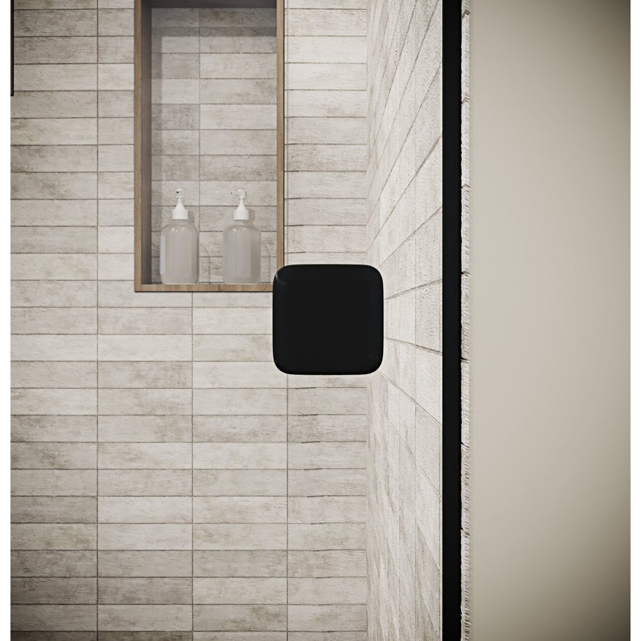 Porte de Douche Pivotante 70x195cm - Verre Trempe 8mm Anticalcaire - Alu Noir - DARK ELEMENTARY
