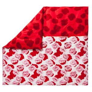 Housse de couette imprimée en satin de coton, AMBIENTE, Rouge Carmin