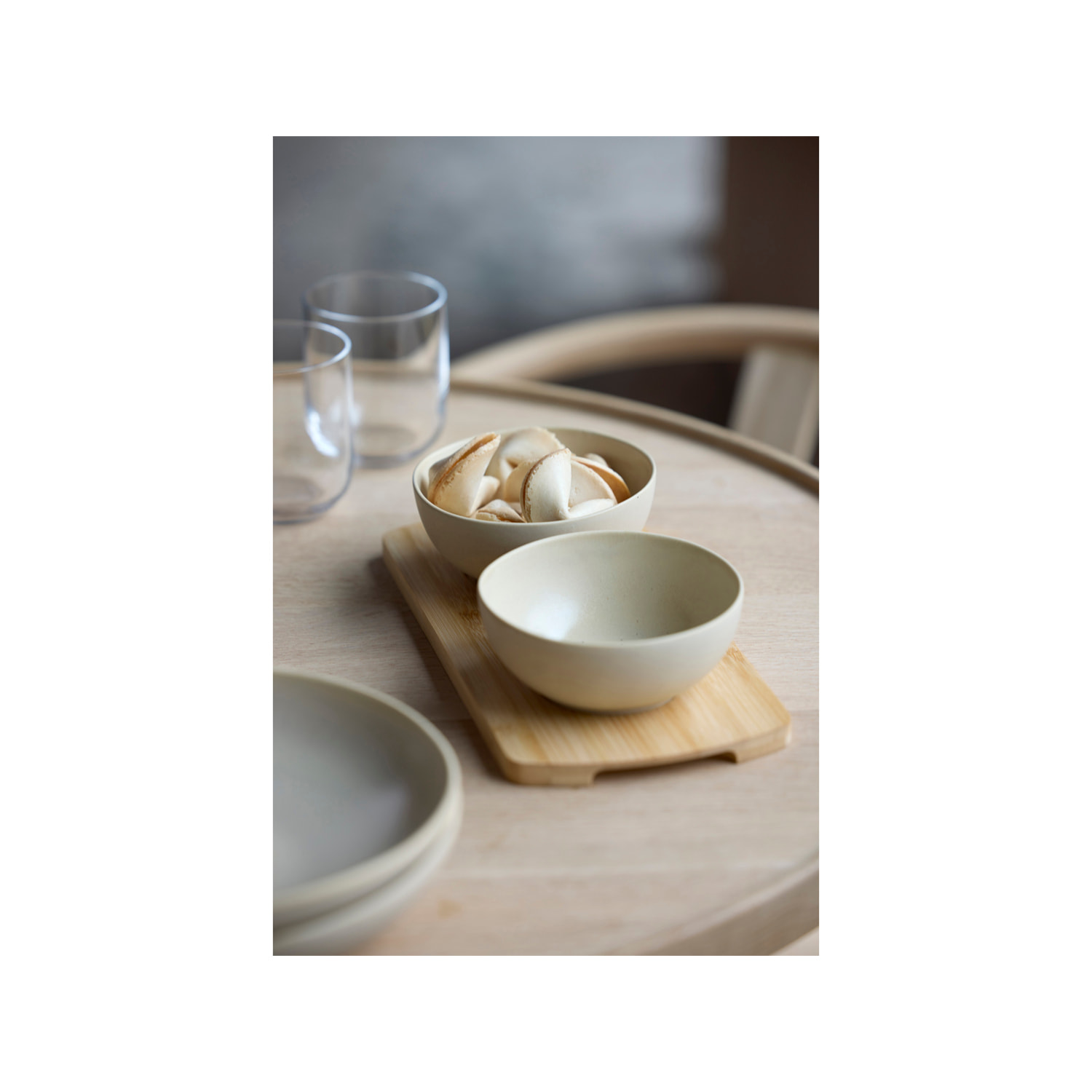 Plateau en bambou avec 2 bols Shoku