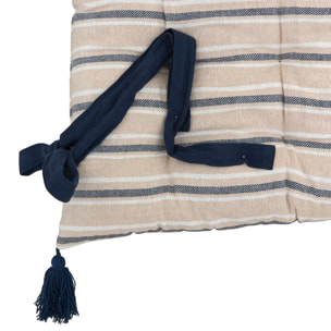 Coussin de sol Groove 120x60cm rayé bleu navy