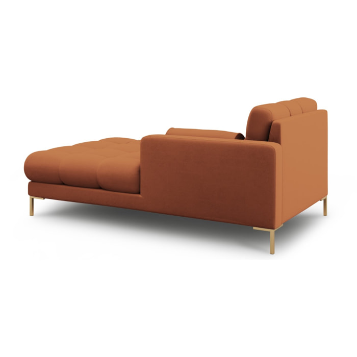 Méridienne droite "Bali" en tissu structurel brique