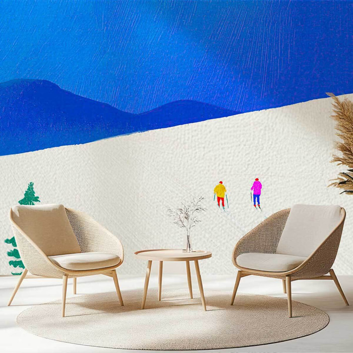 Papier peint panoramique scène sportive Intissé