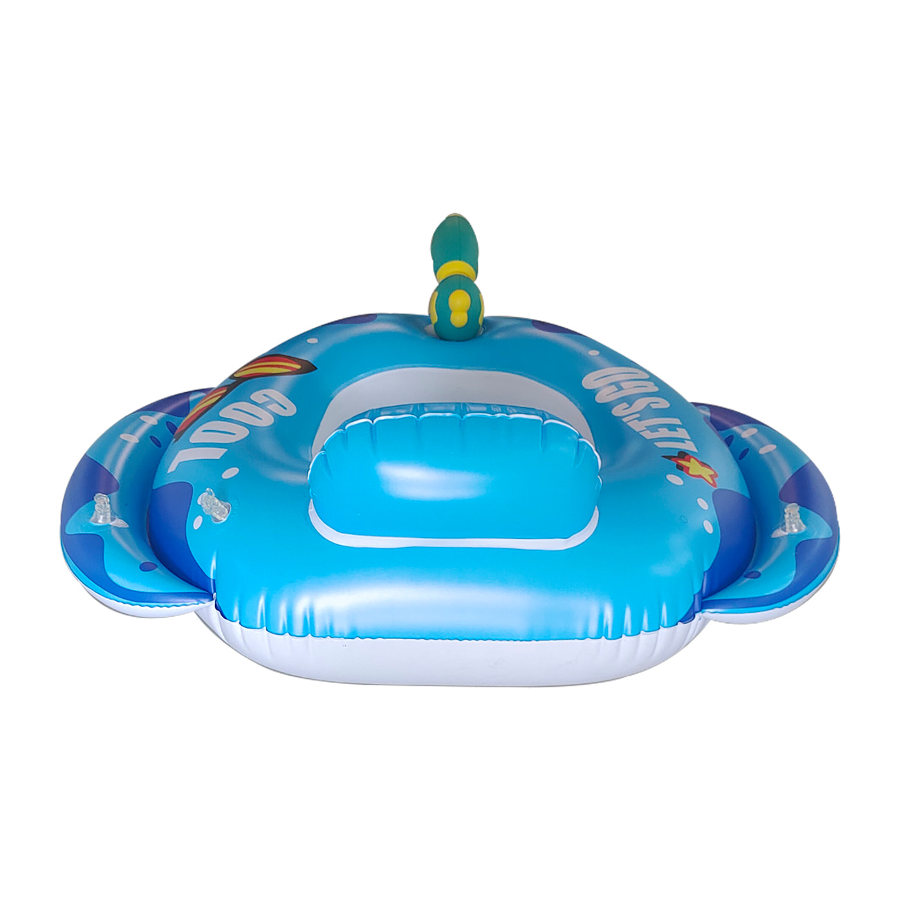 DAM Flotador infantil con pistola de agua. Orificios para piernas. 76x70cm. 76x76x70 Cm. Color: Azul