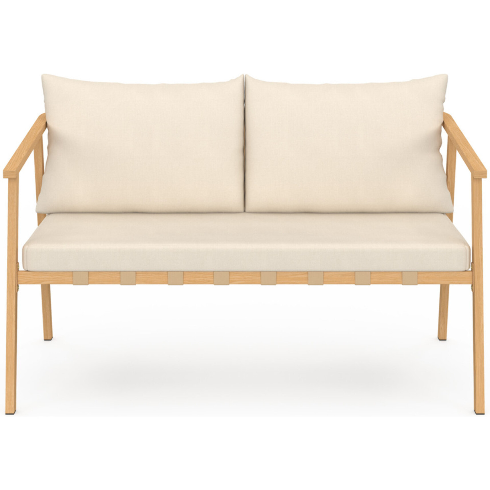 Salon de jardin Paros 4 places bois et beige