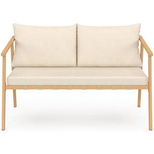 Salon de jardin Paros 4 places bois et beige