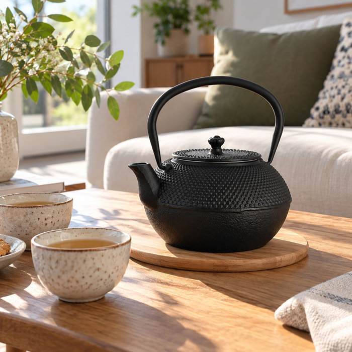 Théière en fonte noire 1,2L TRESOR D'ASIE