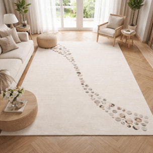 Tapis salon et chambre fait à la main en laine motif simple VODA