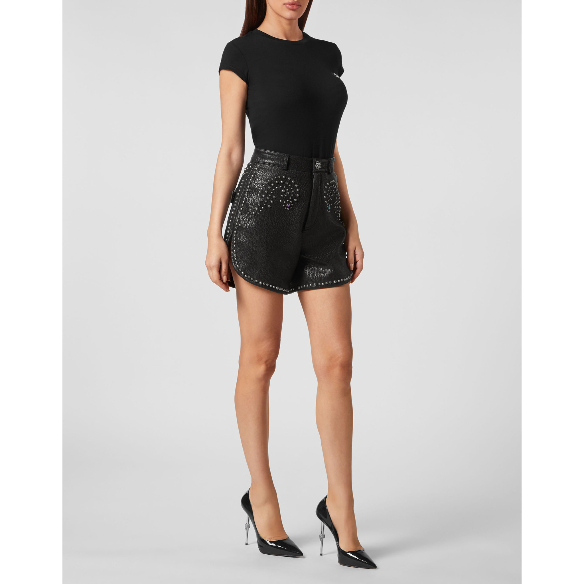 PHILIPP PLEIN Pantalones cortos de cuero