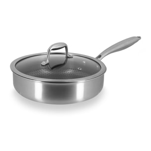Sauteuse 24cm revêtu en acier inoxydable - tous feux TRINOX