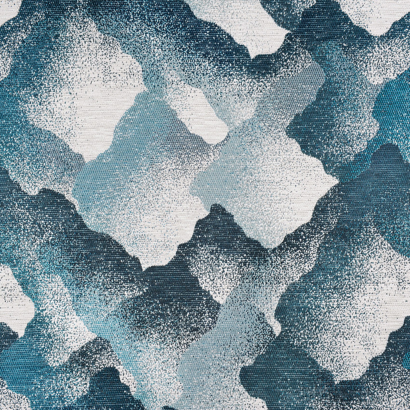 Rideau jacquard à oeillets motif minéral - Bleu