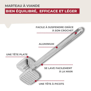 Attendrisseur à viande en aluminium 22 cm Fackelmann Basic