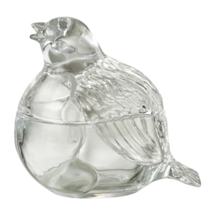 Pot de stockage J-Line Colombe - verre - transparent