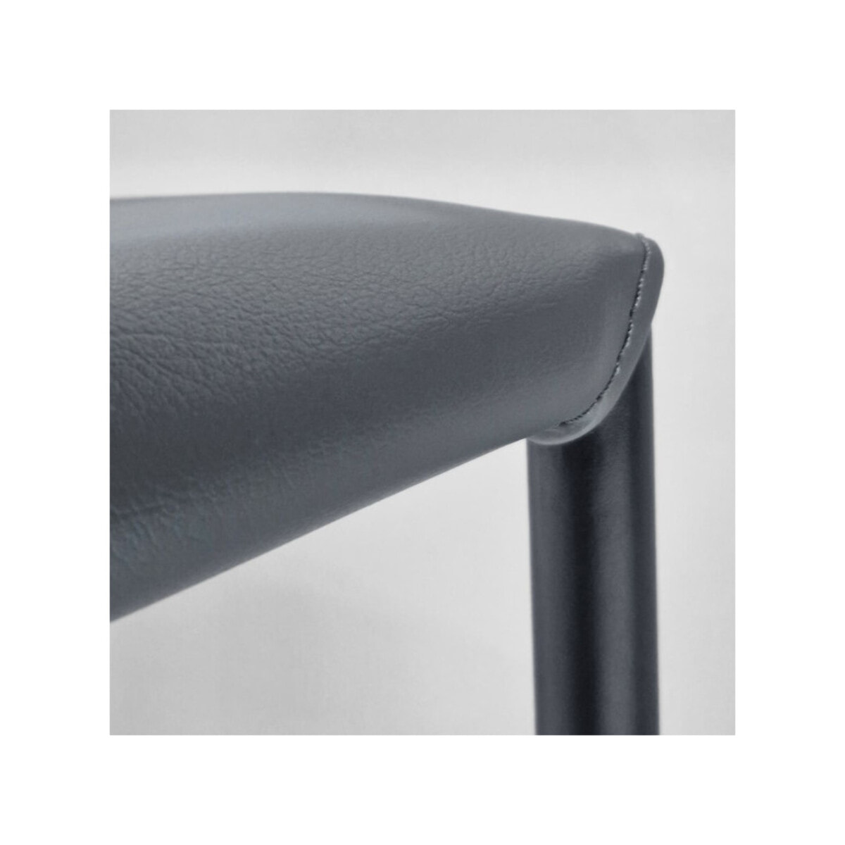 Chaise de bar avec dossier en simili & piétement en métal - SANDY