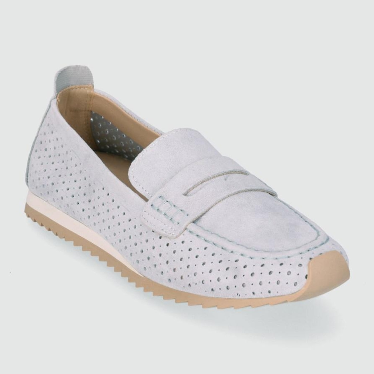 Zapatos de Serraje - Azul - Tacón: 1 cm