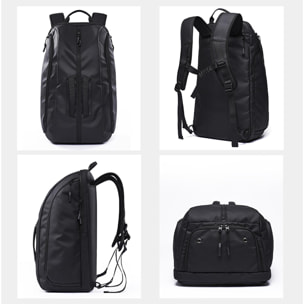 DAM Mochila multi compartimento con capa impermeable. Uso tipo bolsa. Laptop 17'' + Tablet 9,7''. 30x23x52 Cm. Color: Negro