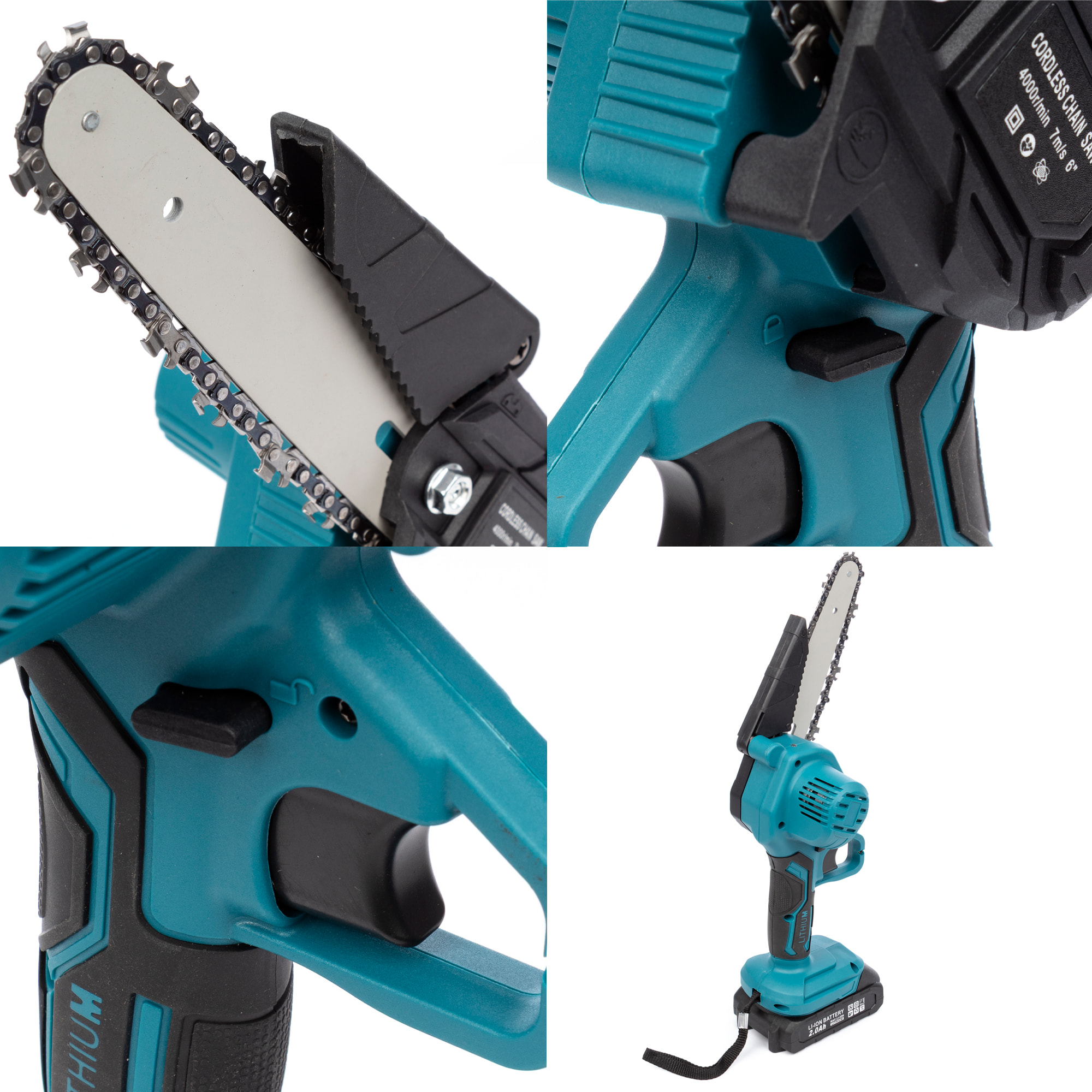 Set di strumenti elettrici 2 in 1 con motosega, forbici da potatura e manico regolabile di 2m.