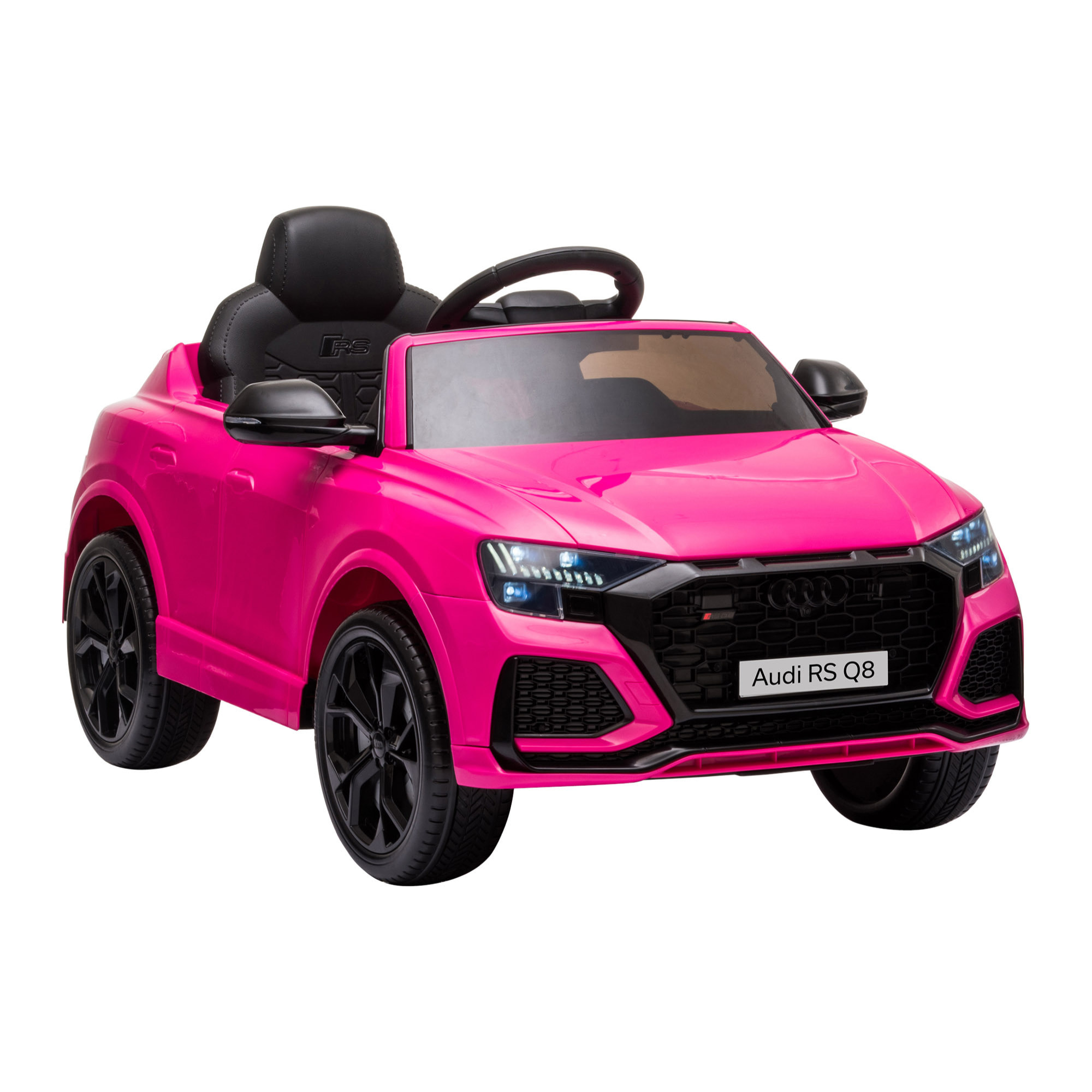 Coche Eléctrico para Niños +3 Años Audi RS Q8 con Batería 6V Mando y Luces Rosa