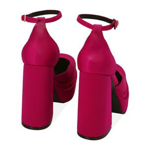 Décolleté fucsia in lycra, tacco 12 cm