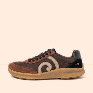 Zapatos N5435A MULTI MATERIAL BROWN-BLACK/OROEL color Brown-black