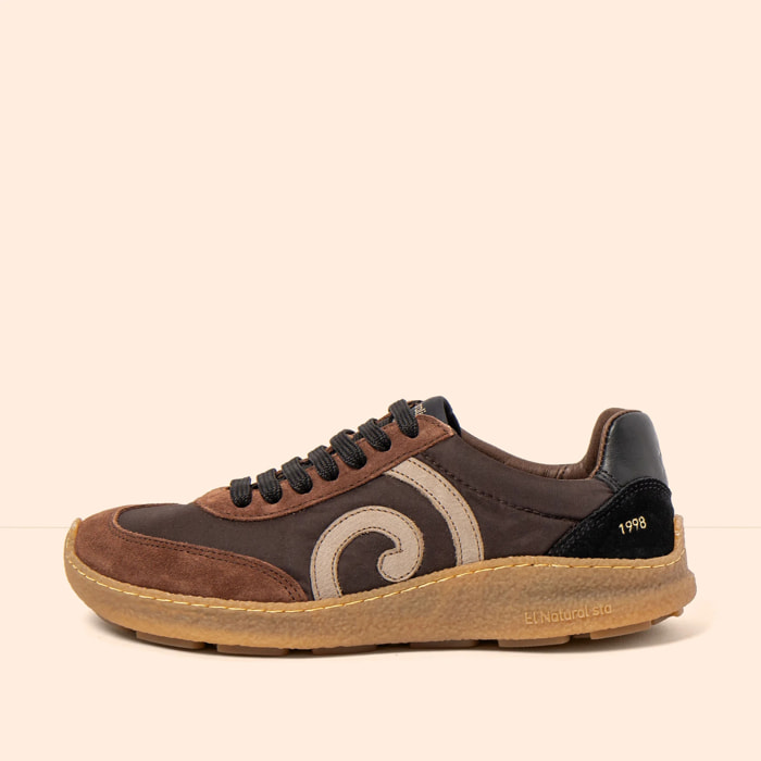 Zapatos N5435A MULTI MATERIAL BROWN-BLACK/OROEL color Brown-black