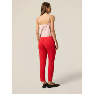 Oltre - Pantalones chinos mezcla de lyocell - Rojo