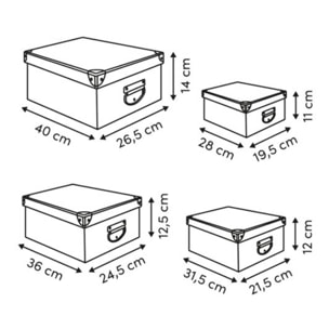 4 boîtes Box' L28/31,5/36/40cm