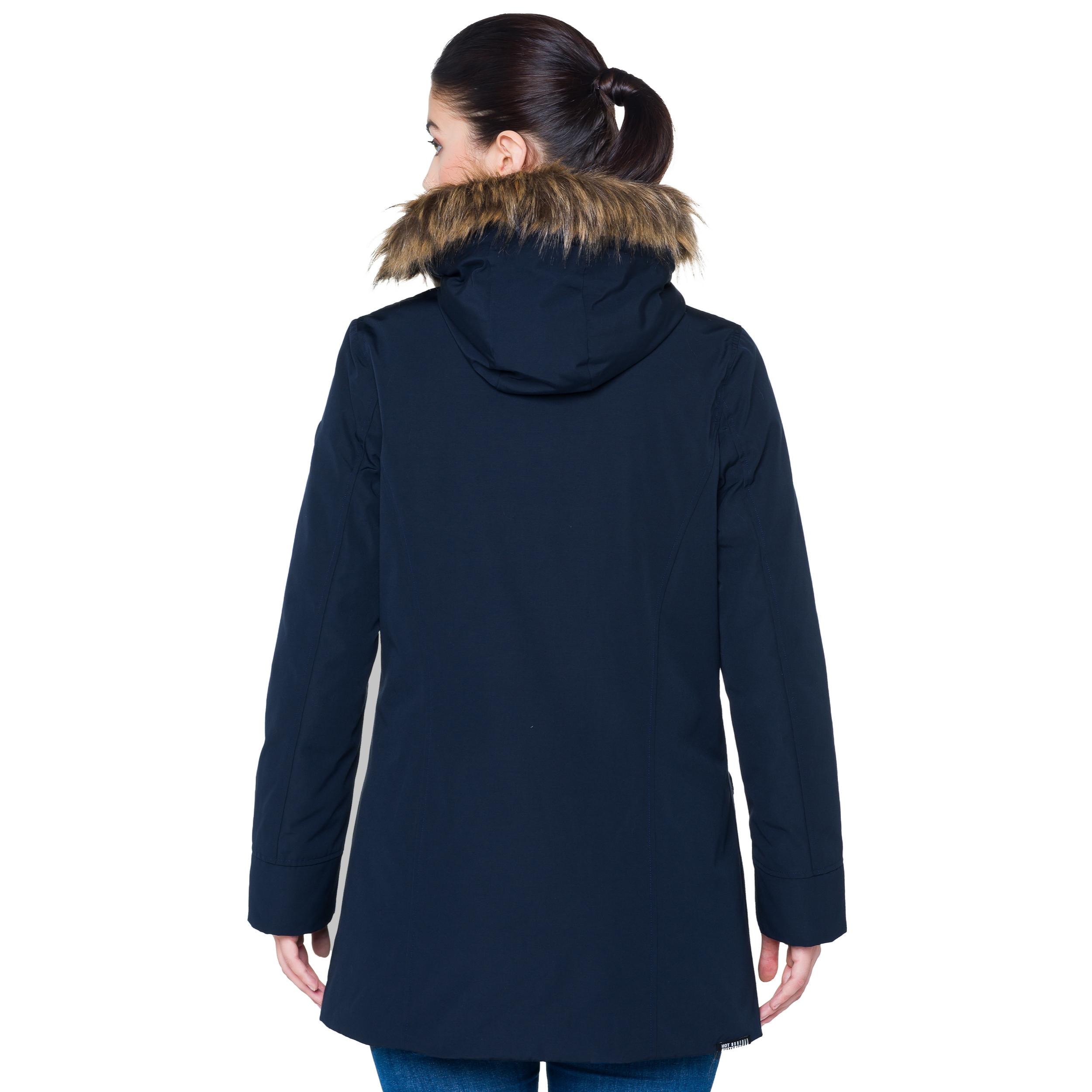 Parka larga Hot Buttered Mathilde con capucha ajustable Azul Marino