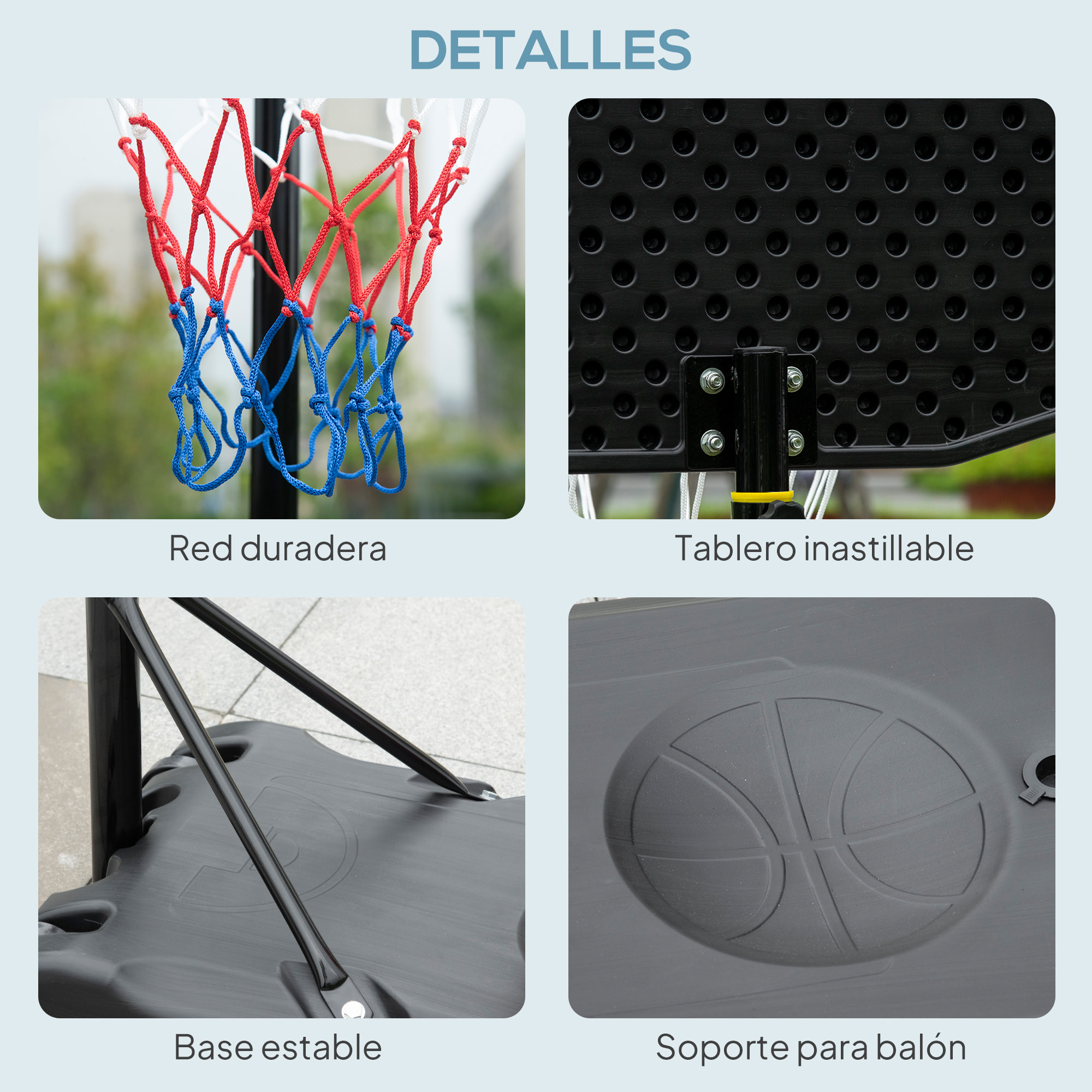 Canasta de Baloncesto para Exterior, Altura Ajustable 160-210 cm, Canasta de Baloncesto Portátil con Tablero de PE, Ruedas y Base Rellenable con Ranura, para Adolescentes y Adultos, Negro