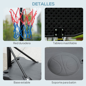 Canasta de Baloncesto para Exterior, Altura Ajustable 160-210 cm, Canasta de Baloncesto Portátil con Tablero de PE, Ruedas y Base Rellenable con Ranura, para Adolescentes y Adultos, Negro