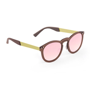 Gafas de sol OCEAN IBIZA - Marrón transparente por fuera con espejo rosa por dentro y patillas doradas