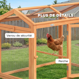 Poulailler modulable enclos extérieur pour 2 poules bois pré-huilé