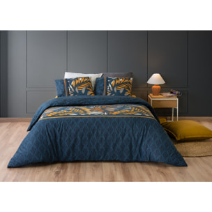 Parure housse de couette Coton 57fils Salva Emeraude